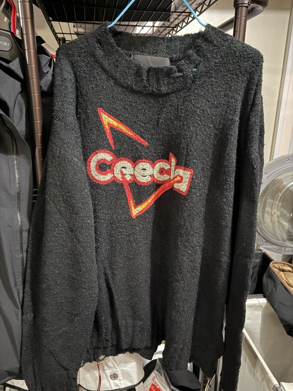 CEEC Black Crewneck Wool Sweater with CEEC LA Graphic - XL - Unisex